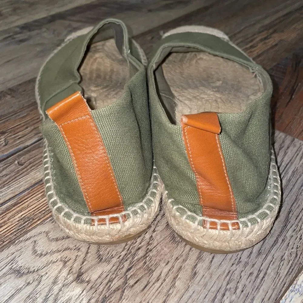 Ralph Lauren Men’s Olive Green Linen Espadrilles